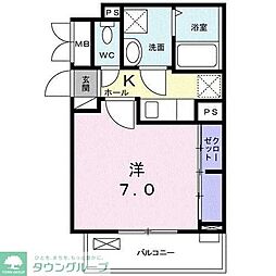 パインツリー 1Kの間取図画像