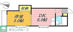 NKハイム本町東 1DKの間取図画像