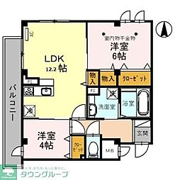 メゾン・ド常磐 2LDKの間取図画像
