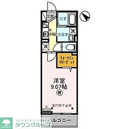 アクトルシェリア 1Kの間取図画像