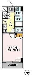 ウィスタリア 1Kの間取図画像
