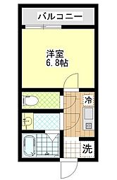 SGクレスト春日部 1Kの間取図画像