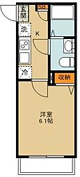 さいたま市北区宮原町1丁目アパート 1Kの間取図画像