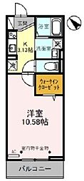 アクトルシェリア 1Kの間取図画像