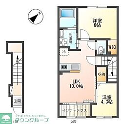 見沼区七里アパート新築工事 2LDKの間取図画像
