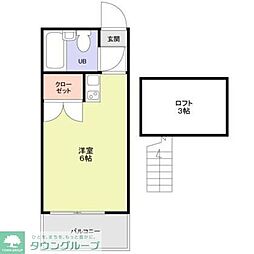 グリーンパーク ワンルームの間取図画像