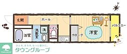 ビブレ東浦和 1Kの間取図画像