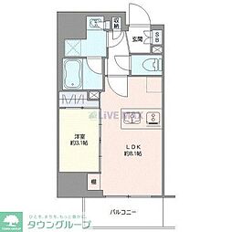 シーフォルム大宮 1LDKの間取図画像