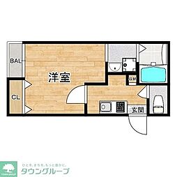 エスペランツァ 1Kの間取図画像