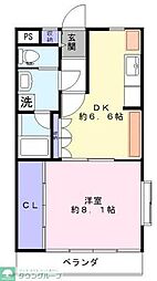 ひまわり緑館 1DKの間取図画像