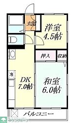 ファミリーマンション北浦和 2DKの間取図画像