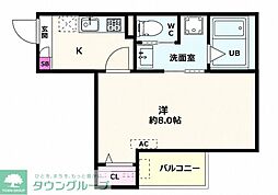 Jack shinshiraokaI 1Kの間取図画像