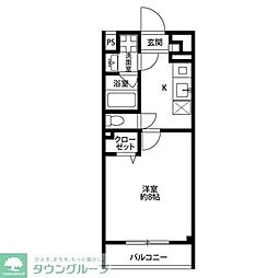 アンプルール　フェール　本郷 3階1Kの間取り