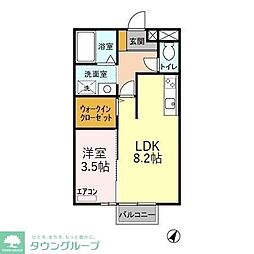 コーポジュネス 1階1LDKの間取り