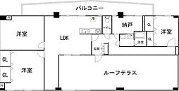 白樺フラッツ 7階3SLDKの間取り