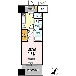 D-ROOM千葉中央 402 4階1Kの間取り