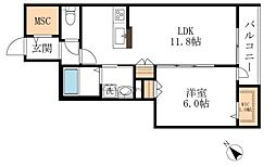 メゾン・ド・ロンジュ 1LDKの間取図画像