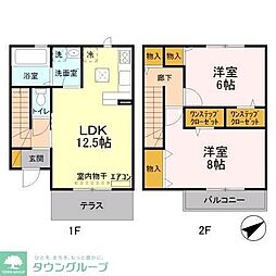 ホーリー稲荷木A棟 2LDKの間取図画像