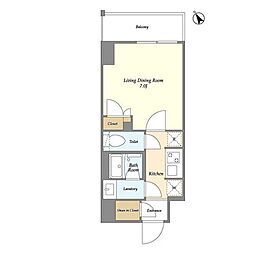 シエルブラン千葉駅前 1Kの間取図画像