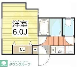 グレイス旭日 1Kの間取図画像