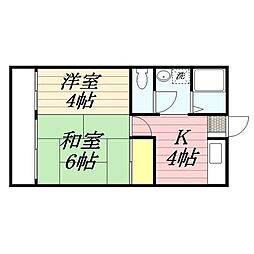 サニーハイツ園生 2Kの間取図画像
