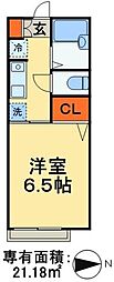 セントラル本郷 1Kの間取図画像