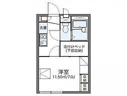 レオパレス二ツ橋 1Kの間取図画像