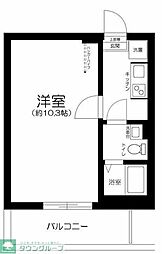 Gluck船橋 1Kの間取図画像