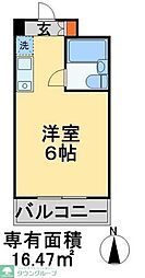 アーバン津田沼 ワンルームの間取図画像