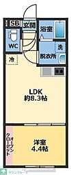 メゾン・ドゥ・アッシュ習志野 1LDKの間取図画像