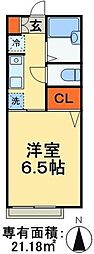 セントラル本郷 1Kの間取図画像