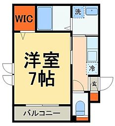 ヘーベルメゾンLeJardin 1Kの間取図画像