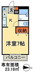 メゾンパティオ 1Kの間取図画像
