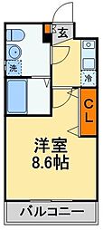 ププレ津田沼 1Kの間取図画像