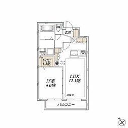 ヘーベルトール津田沼 1LDKの間取図画像