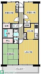 サングレース八千代 3LDKの間取図画像