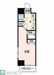 エスペランサK2 1Kの間取図画像