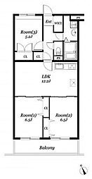 ベルフラット吉野 3LDKの間取図画像