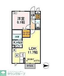 ロイヤルコートB 1LDKの間取図画像