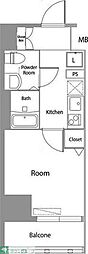大神宮下Residence 1Kの間取図画像