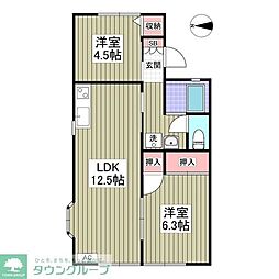 セジュール習志野 2DKの間取図画像