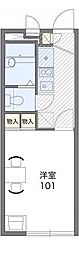 レオパレスエド 1Kの間取図画像
