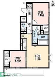 ジェンティーレトリヤマ5 2LDKの間取図画像