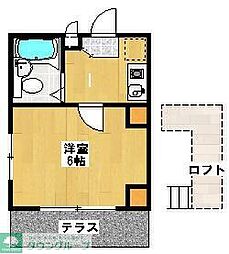 ジュネパレス船橋第30 1Kの間取図画像