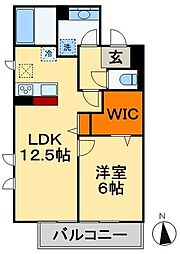 サニーコート4 1LDKの間取図画像