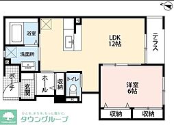 ライブガーデン1 1LDKの間取図画像