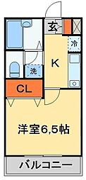 ルミエール大久保2 1Kの間取図画像