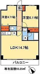 S-FORT船橋塚田 1SLDKの間取図画像