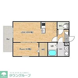 ジーメゾン八千代カンター 1LDKの間取図画像