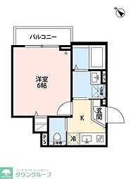 ルナネスト津田沼 3階1Kの間取り